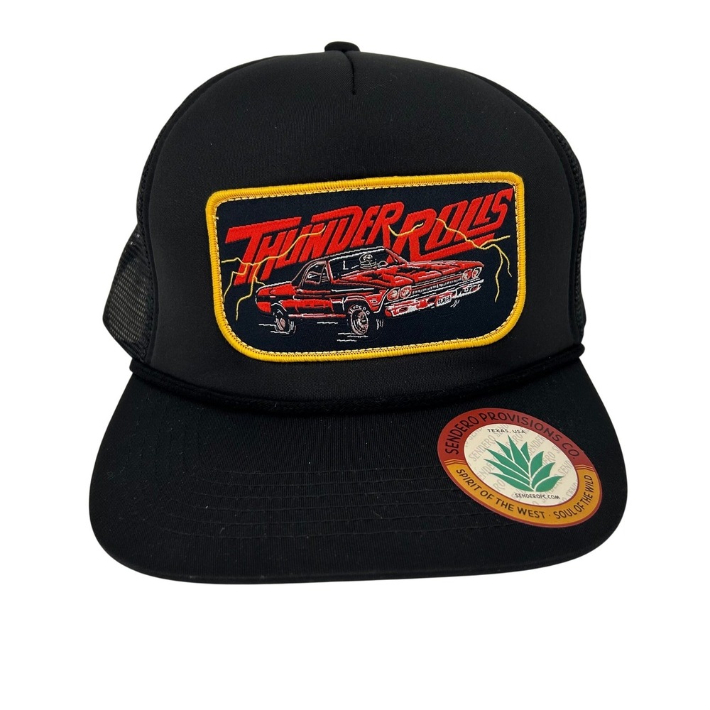 Sendero‎ Provisions Co Thunder Rolls Trucker Hat Black Mesh Snapback Cap New